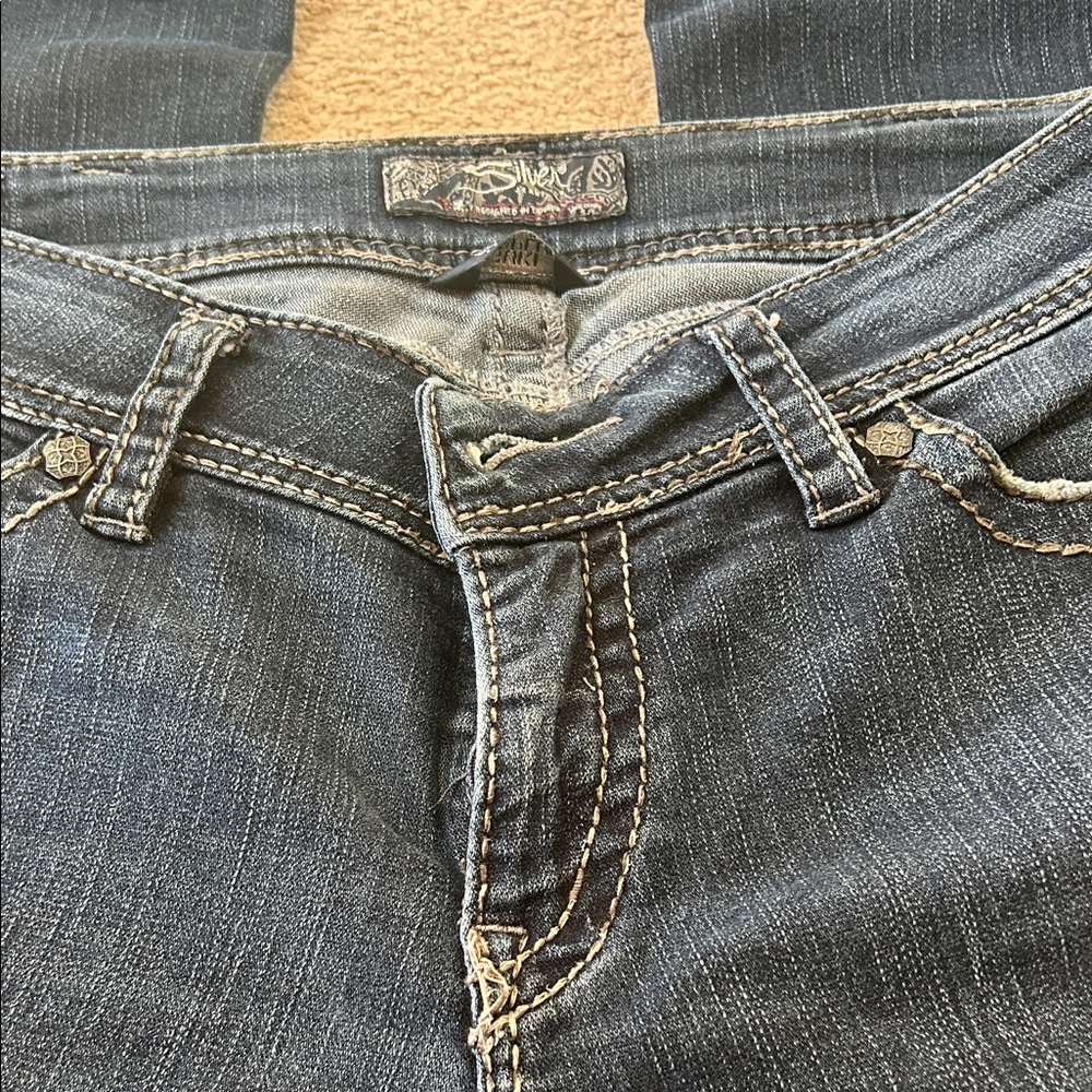 Silver Jeans Dark Indigo Bootcut with Contrast Stitching